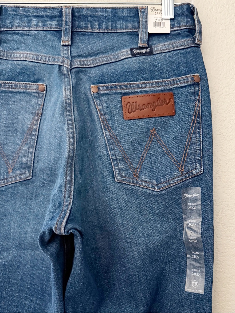 Wrangler Retro High Rise Flare Trouser Jeans 28 Denim Blue Western Ranch NWT - Picture 13 of 16